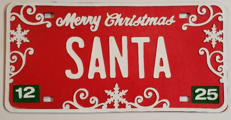 Holiday Santa License Plate